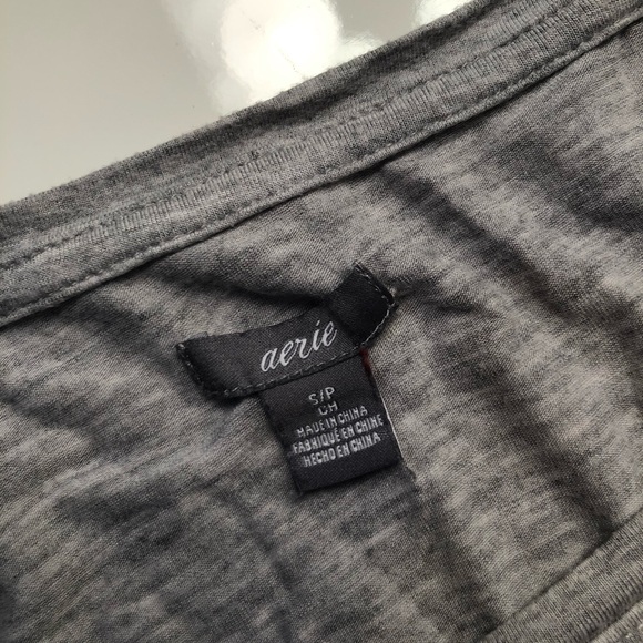 AERIE LIGHT GRAY TEE - Picture 3 of 3
